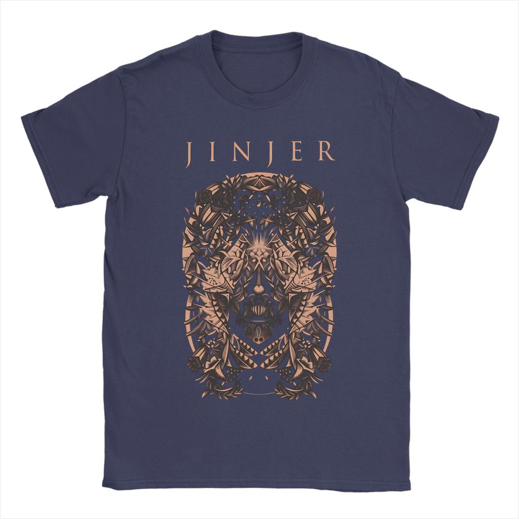 Casual Jinjer Band Logo TShirt for Unisex Round Neck Cotton T Shirts  Short Sleeve Tees Gift Clothing