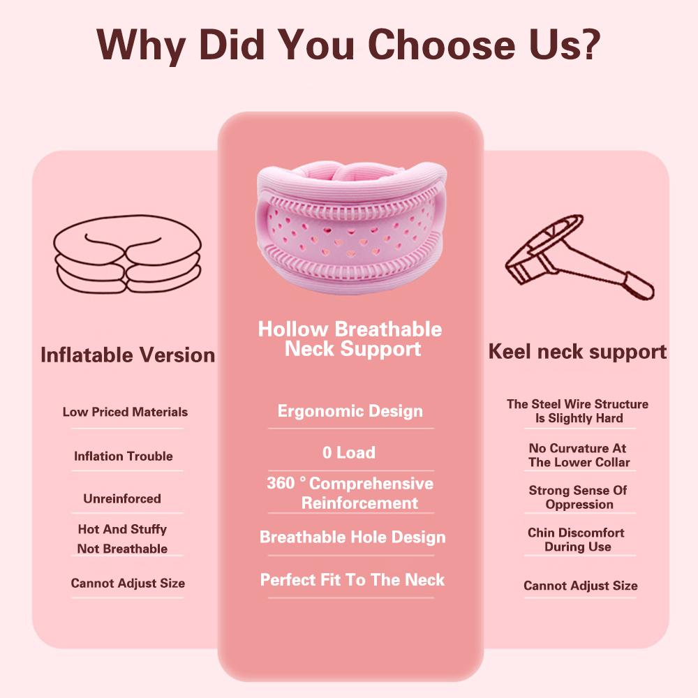 Hollowing Out Breathable Neck Brace Sponge Prevent Bowing Neck Tilted Forward Relieves Pain Cervical Pressure Soft Neck Support
