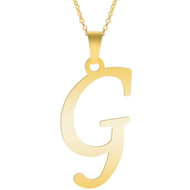 Gull alfabetet halskjeder for kvinner Smykker kjede på halsen 26 bokstaver anheng Halskjede rustfritt stål choker kvinne tilbehør