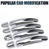FUNDUOO New Chrome Car Door Handle Cover Trim Sticker for Skoda Fabia / Octavia  2008 2009 2010 2011 2012 2013 Free