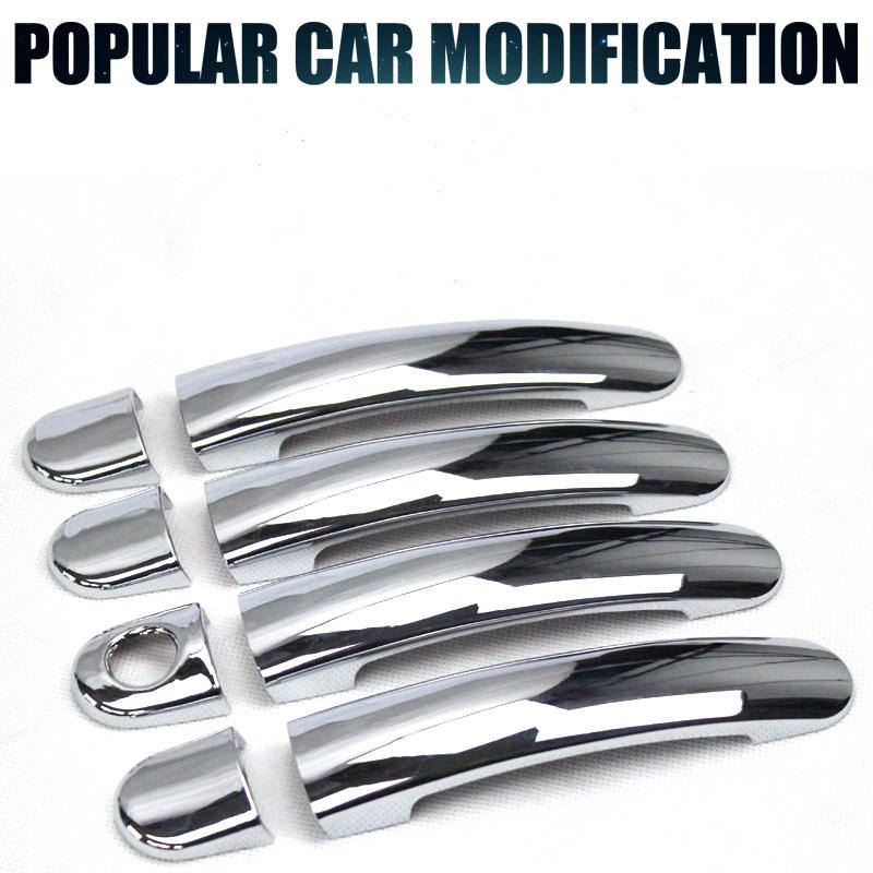 FUNDUOO New Chrome Car Door Handle Cover Trim Sticker for Skoda Fabia / Octavia  2008 2009 2010 2011 2012 2013 Free
