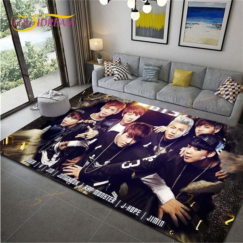 Kpop Bangtan Boys Carpet for Living Room Soft BTS Floor Mat Rugs for ...