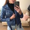 New Women's Faux Leather Jackets,Long Sleeve Zip Up Motorcycle Short PU Moto Biker Outwear Fitted Slim Coat,Fall Short Jackets for Women