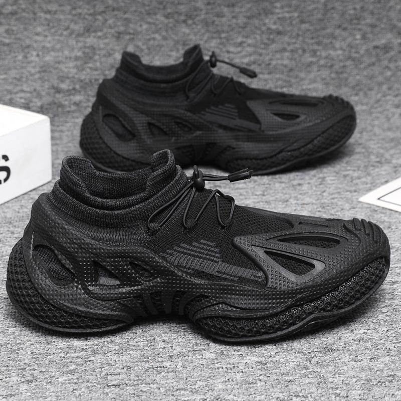 Men's shoes autumn new fashion versatile men's sports casual shoes elastic fly-woven breathable dad shoes