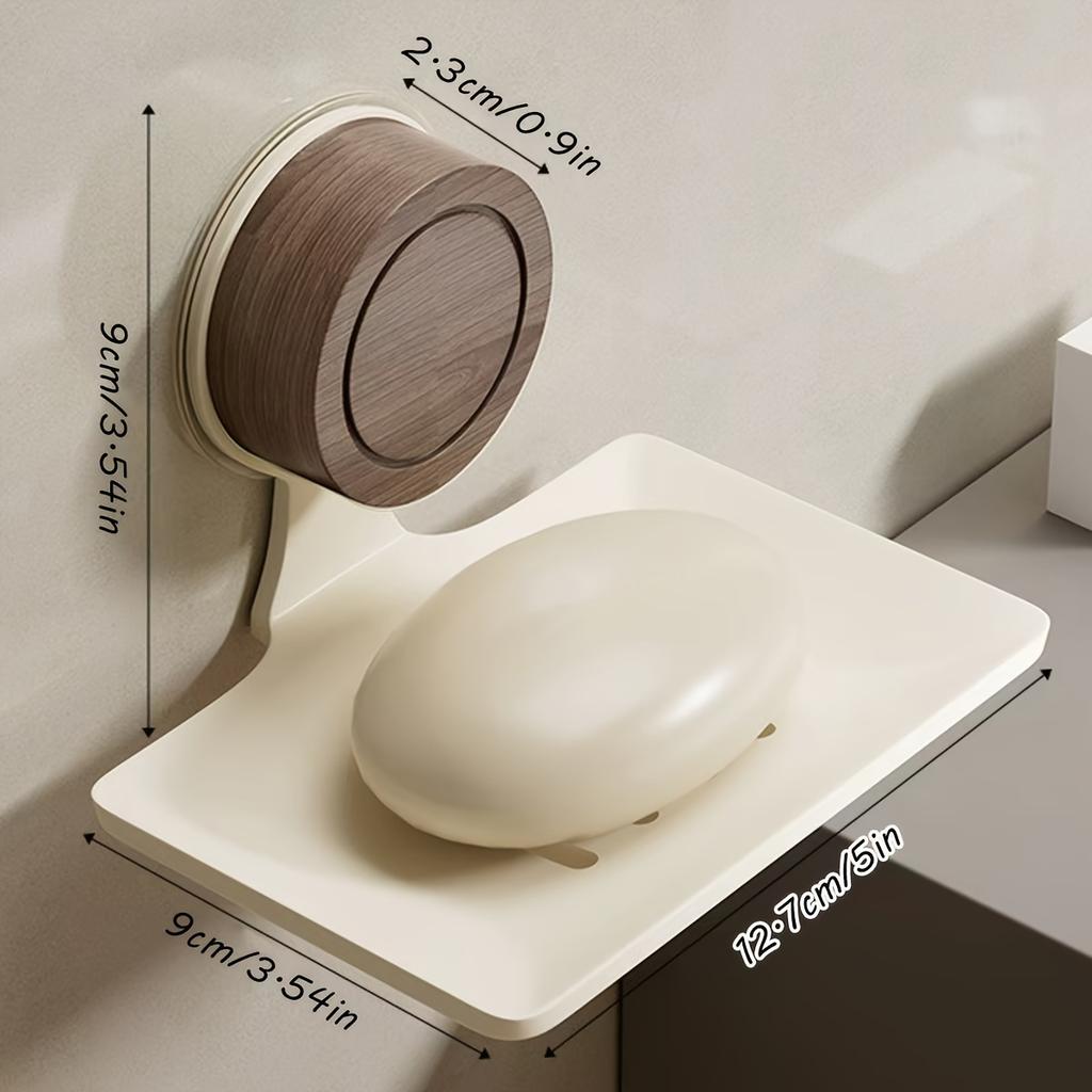 Powerful Adhesive Soap Dish with Suction Cup,Soap Drainage Holder Ideal for Home Bathroom Sink Wall-Mounted Soap Storage Rack
