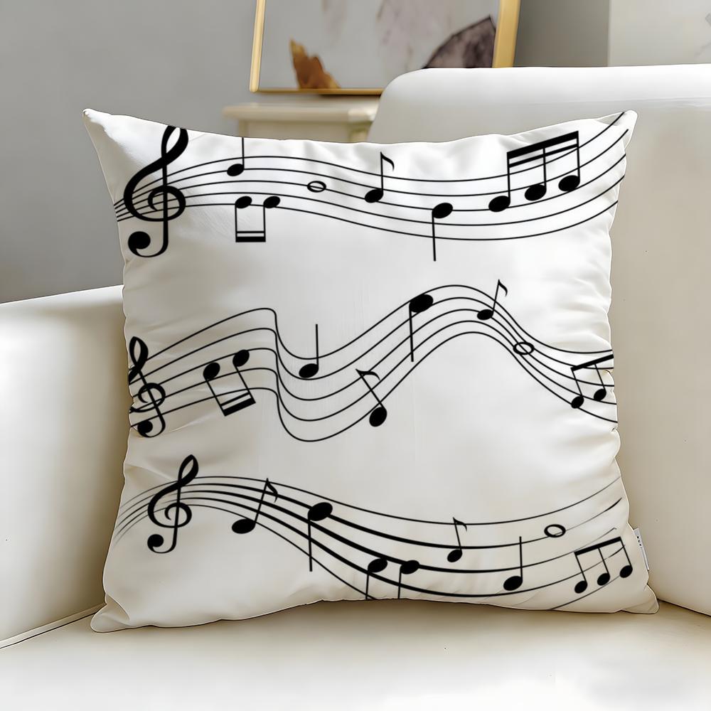classic music theme Sheet Music Cushion Cover Soft  EasyWash Pillow Case  Versatile for Couch Bed Travel and Office