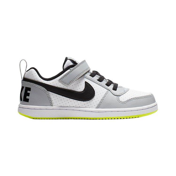 Nike Court Borough Comfortable Versatile Durable Low-Top Sneakers Kids Sneakers Gray Yellow Green 870025-104