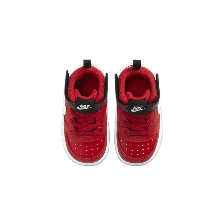 Nike Court Borough Mid 2 Retro Sports Slip Resistant Cushioning Mid top Skateboard Shoes Red Infant And Toddler CD7784-600