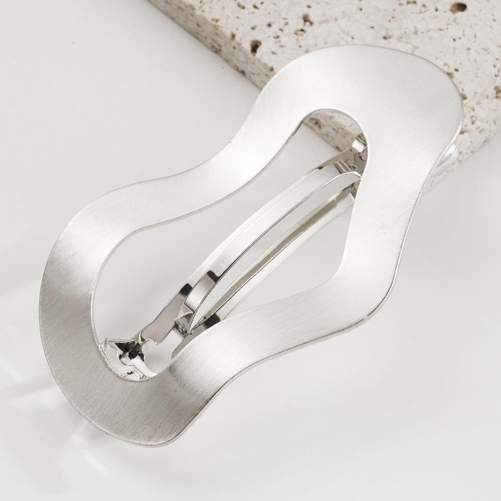 Minimalist Japanese-Korean Style Geometric Metal Spring Clip for Half Ponytail Hair Accessory