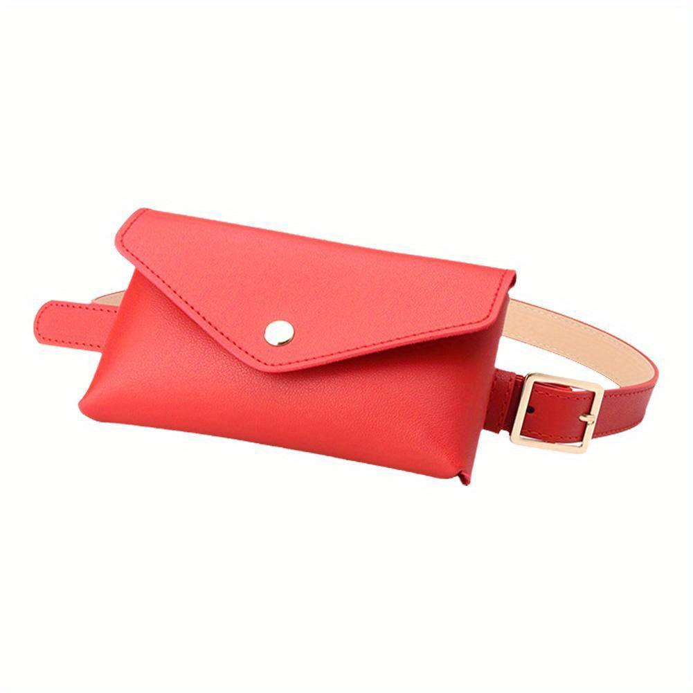 Women Waist Bag Leather Fanny Pack Chest Bag Women's Belt Fashion Pin Buckle Thin Belt Bag