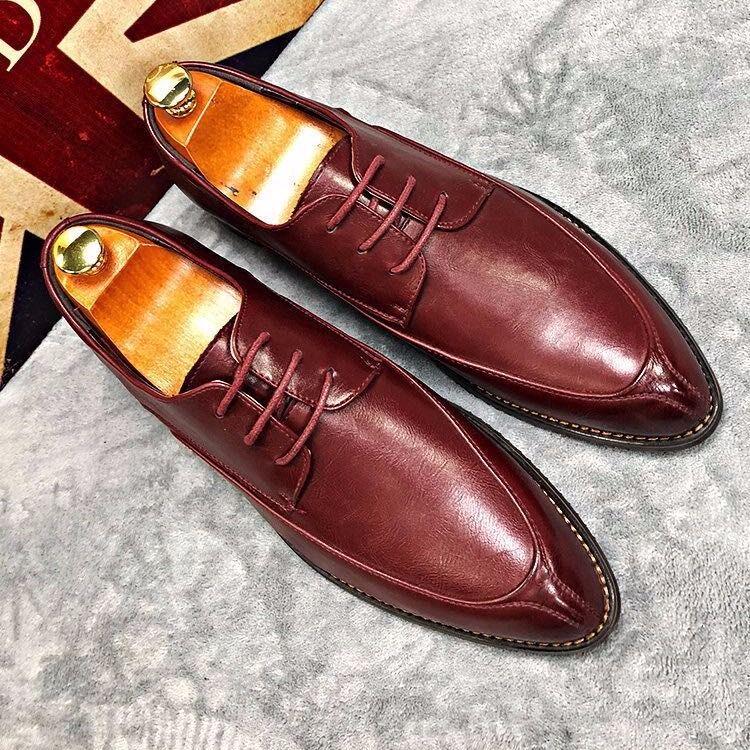 Leder Formale Oxford Männer Schuhe Schnüren Spitzschuh Business Büroarbeit Kleid Schuhe Männliche Schuhe