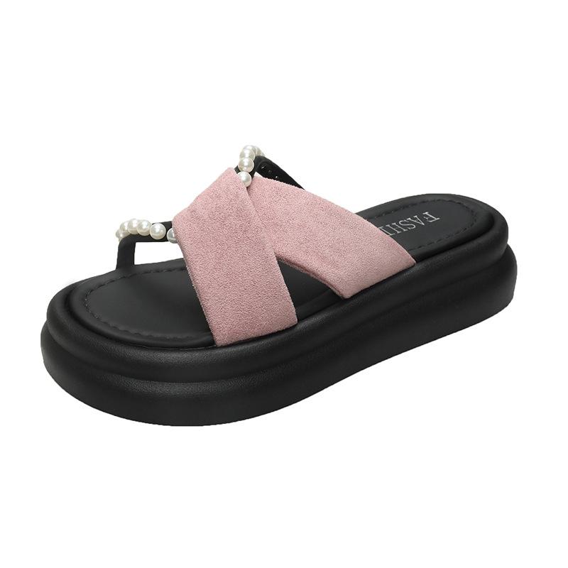 Sandal Slippers Female Summer Outside Wear with Skirt Fairy A Word Drag Thick Bottom Casual Beach Shoes Female Fashion Women Summer Breathable Shoes