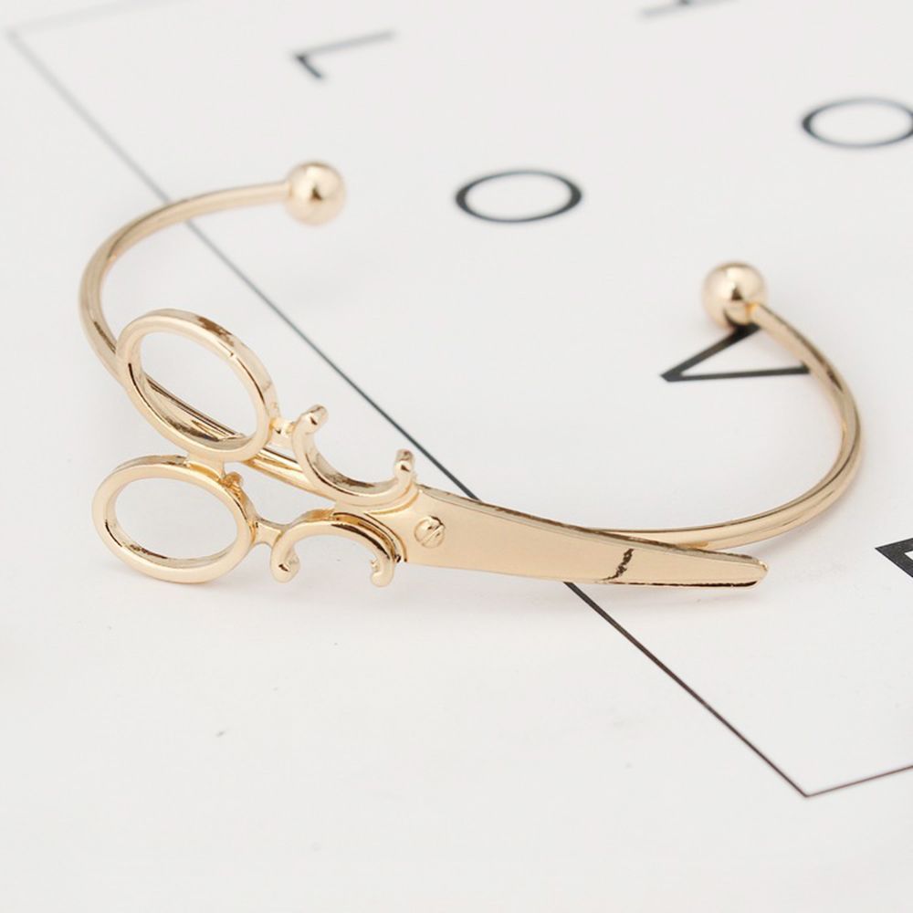 

Design Wristband Bangle Cuff Bracelet Scissors Adjustable Bangles Bracelets for Women Jewelry
