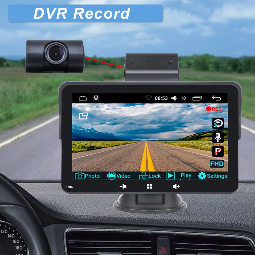 Portable 7" Touch Screen Multimedia Player Compatible with Wireless CarPlay Android With DVR 64G TF Card