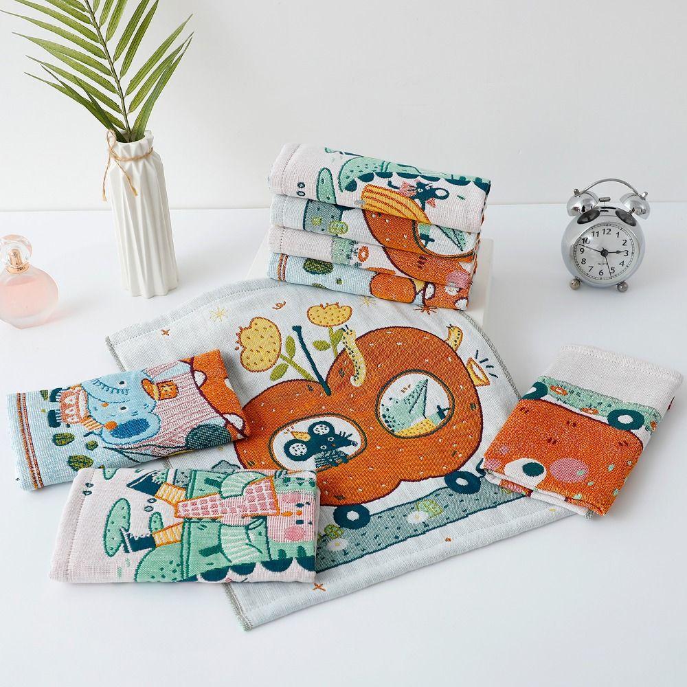 34x40cm Large Hand Towel 4 Layer Cotton Gauze Quick Dry Pure Cotton Dish Cloth Cartoon Decorative Handkerchief Towel