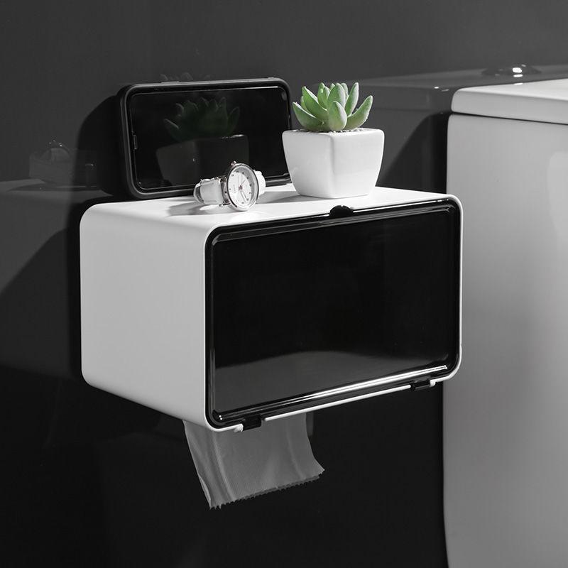 Punch-Free Wall-Mounted Bathroom Tissue Holder & Magnetic Storage Box