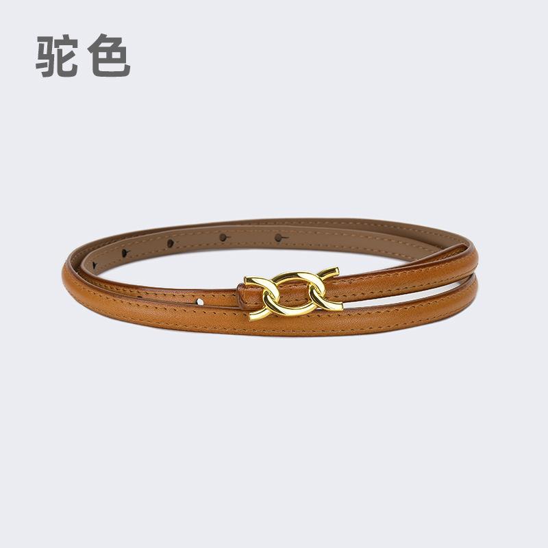 Vier Jahreszeiten Verfügbar Neuer Damen Dünner Gürtel Dekoration Anzug Mantel Mit Kleid, Rindsleder Dünner Gürtel Schlicht Und Modisch