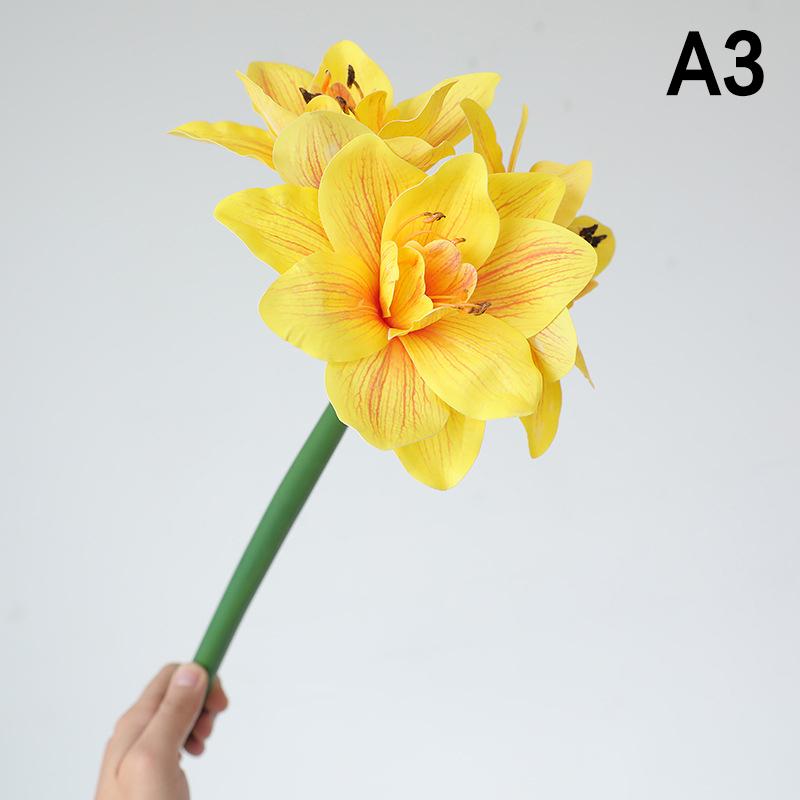 

63 см Кливия Киноварная Искусственная Свадебная Цветочная Композиция Украшение для Дома Гостиной Холла Отеля Цветочная Композиция