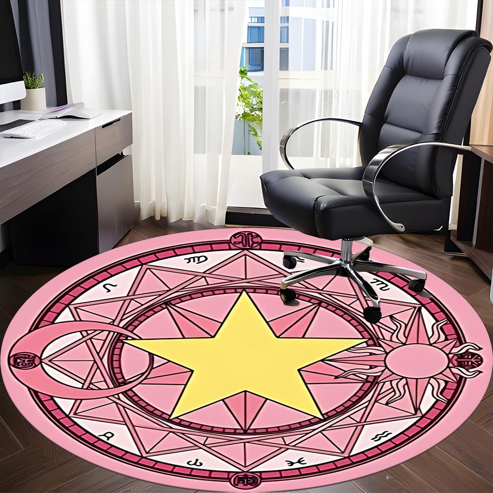 Card Captor Sakura Office Round Area Rug, Under Office Chairs Bedroom Living Room Home Decor a0908189