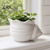 3D Printed Flowerpot Conch Flower Pot, Moisture-Resistant Mini Planter with Wavy Edge And Small Pot Drain Hole Design, Ocean Style for Pothos
