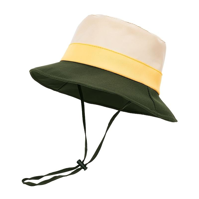 Summer Sun Hat Sunshade Baby Boy Girl Wide Brim Panama Hiking Hat Adjustable Windproof Outdoor Travel Beach Toddler Bucket Hat