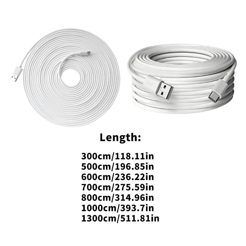 Power Charging Extension Cable MicroUSB And Type C Connectors For Monitoring Equipment And Mobile Phones