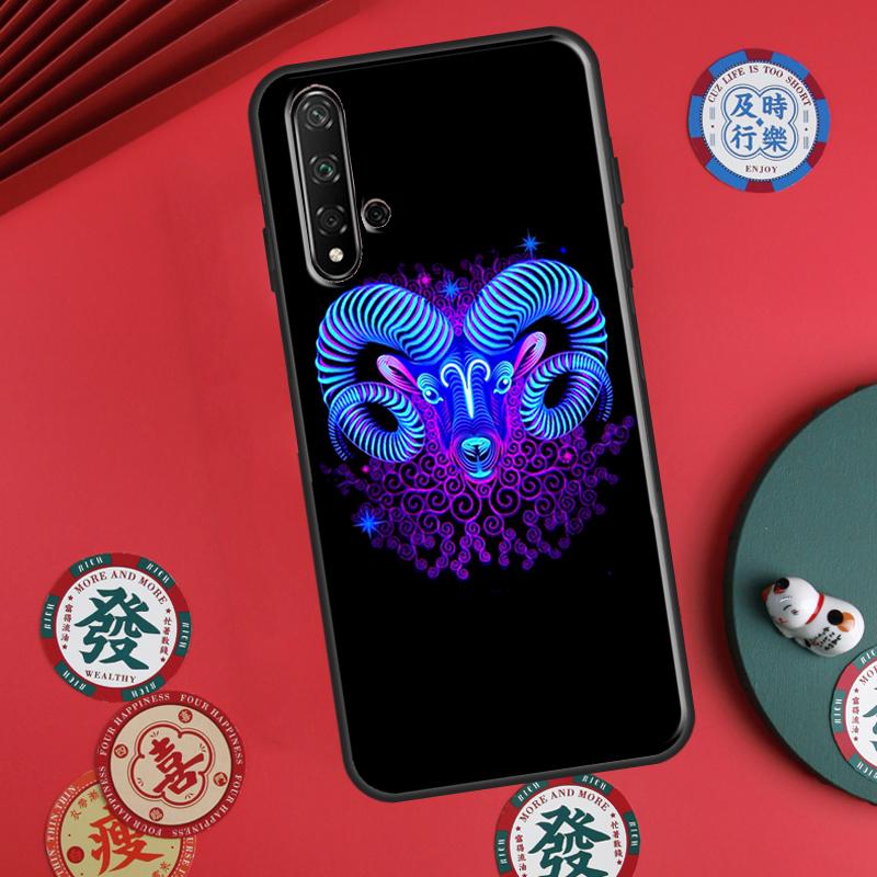 Neon Zodiac Signs For Huawei P60 Pro P30 P40 Lite Nova 7i 8i 11i 12i 12s 10 9 SE Y90 Y60 Y70 Y72 Y61 Y91 Case