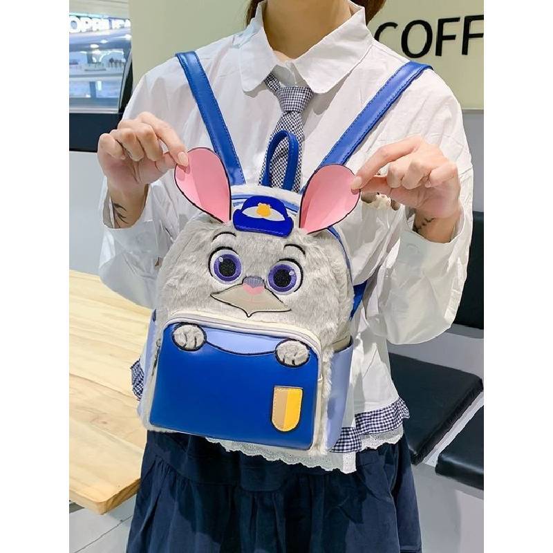 Zootopia Judy Hopps Nick Wilde Cartoon Plush Rabbit And Fox Backpack With Padded Straps For Daily Use