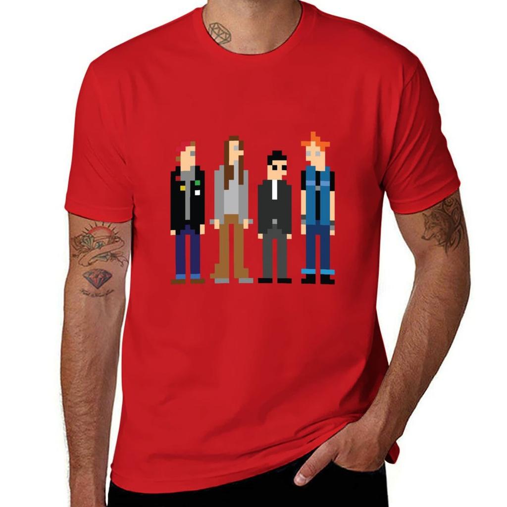 Rick Neil Mike y Vyvyan Pixel Art Camiseta Inspirada en The Young Ones camisetas personalizadas para aficionados al deporte hombre