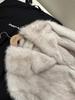 Women's Winter Fox Fur Coat - Short, Fluffy, Large Lapel Design