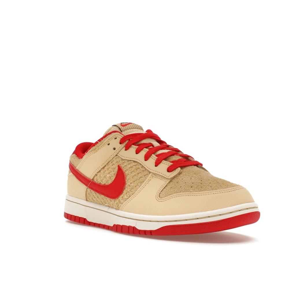 Nike Dunk Low Strawberry Waffle Men Sneakers Tan Pale-Vanilla University-Red HJ9100-294