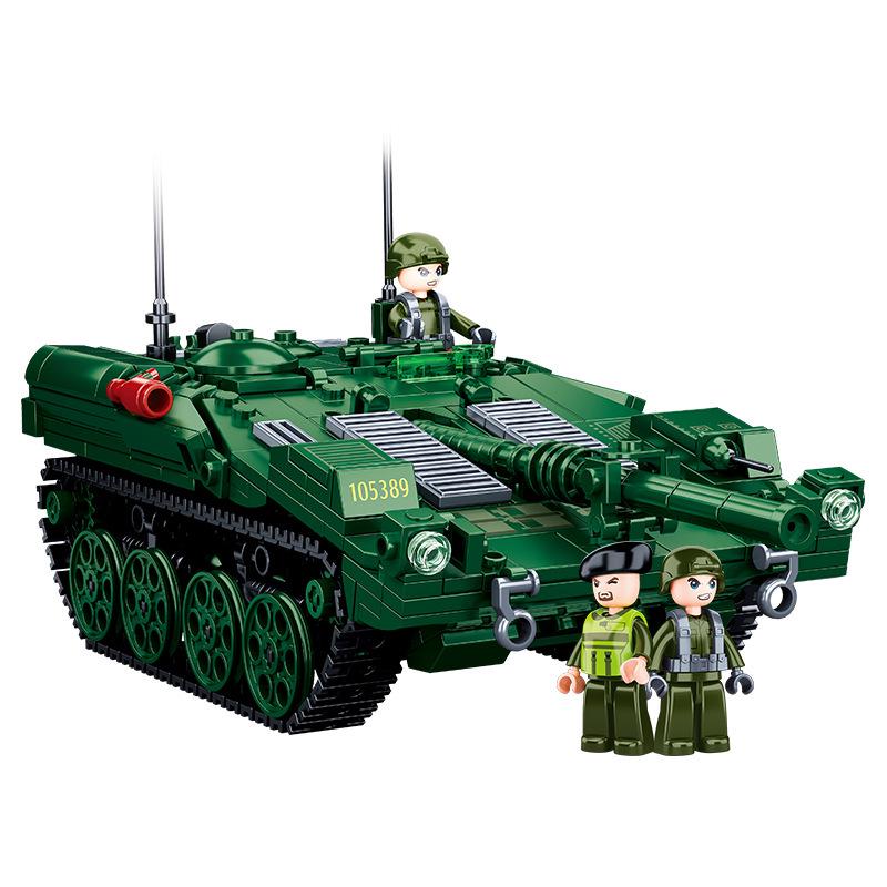 Xiao Luban Military Series: Main Battle Tank & Black Hawk Helicopter Building Block Toys for Boys