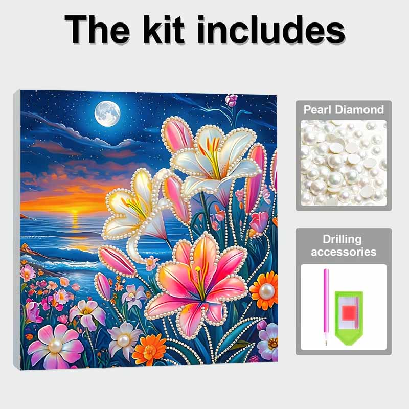 Bloeiende Bloemen Volledige 5D Doe-het-zelf Parel Edelsteen Kunst Diamant Schilderij Kits voor Volwassenen/Beginners Cadeau Idee Huisdecoratie 11.81x11.81in