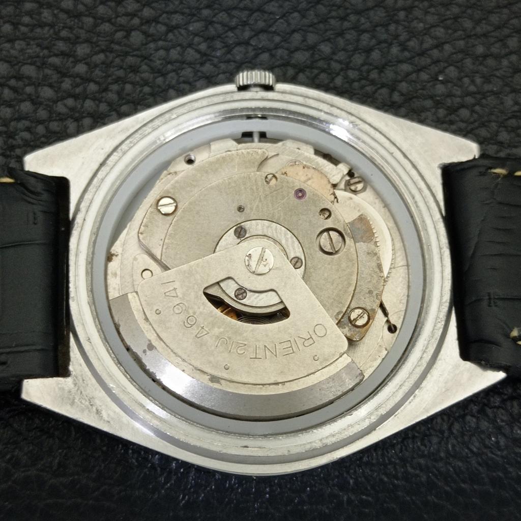 VINTAGE ORIENT AUTOMATIC 46941 JAPAN MENS BLACK COLOR DIAL WATCH a701811-5 R207-a701811