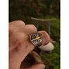 Night Works "Firm GUARD" Fashion Retro Gold North Star Wide Style Ring for Men Plus Size