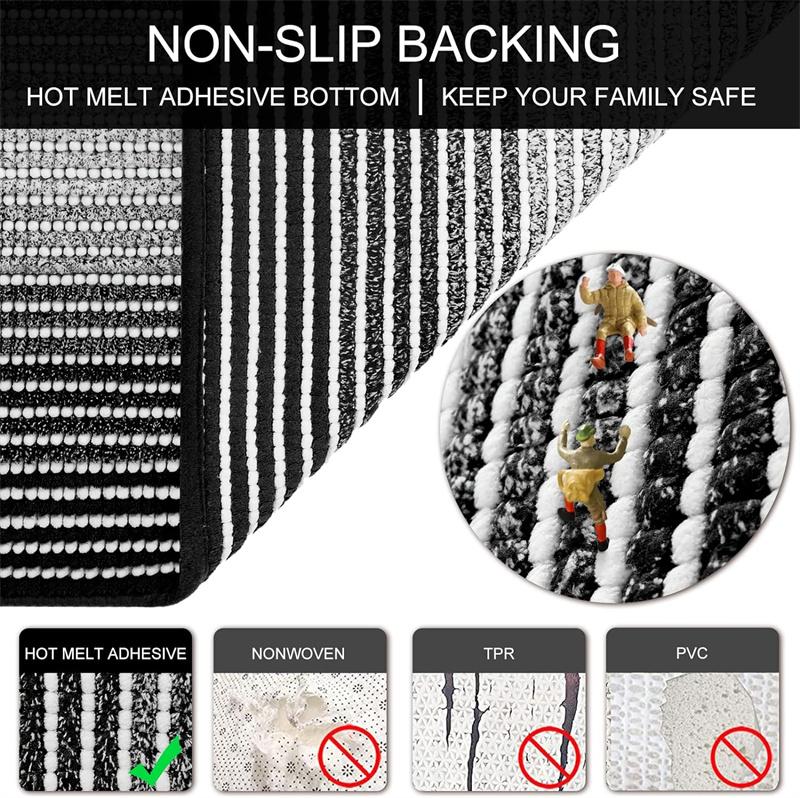 Soft Absorbent Chenille Bath Rugs Quickly Dry Non-Slip Bathroom Mat Machine Washable Bath Mats for Bathroom