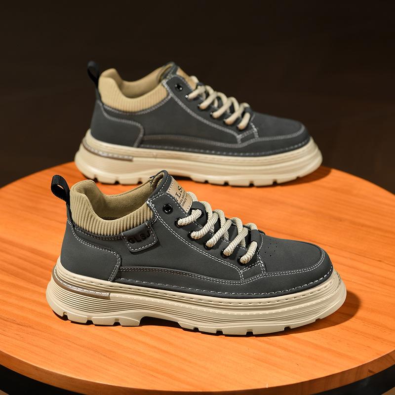 Brittiska herrskor Andningsbara Arbets- Affärsskor Höjdökande Casual Läderskor Mjuk Sula Sportskor Herrskor