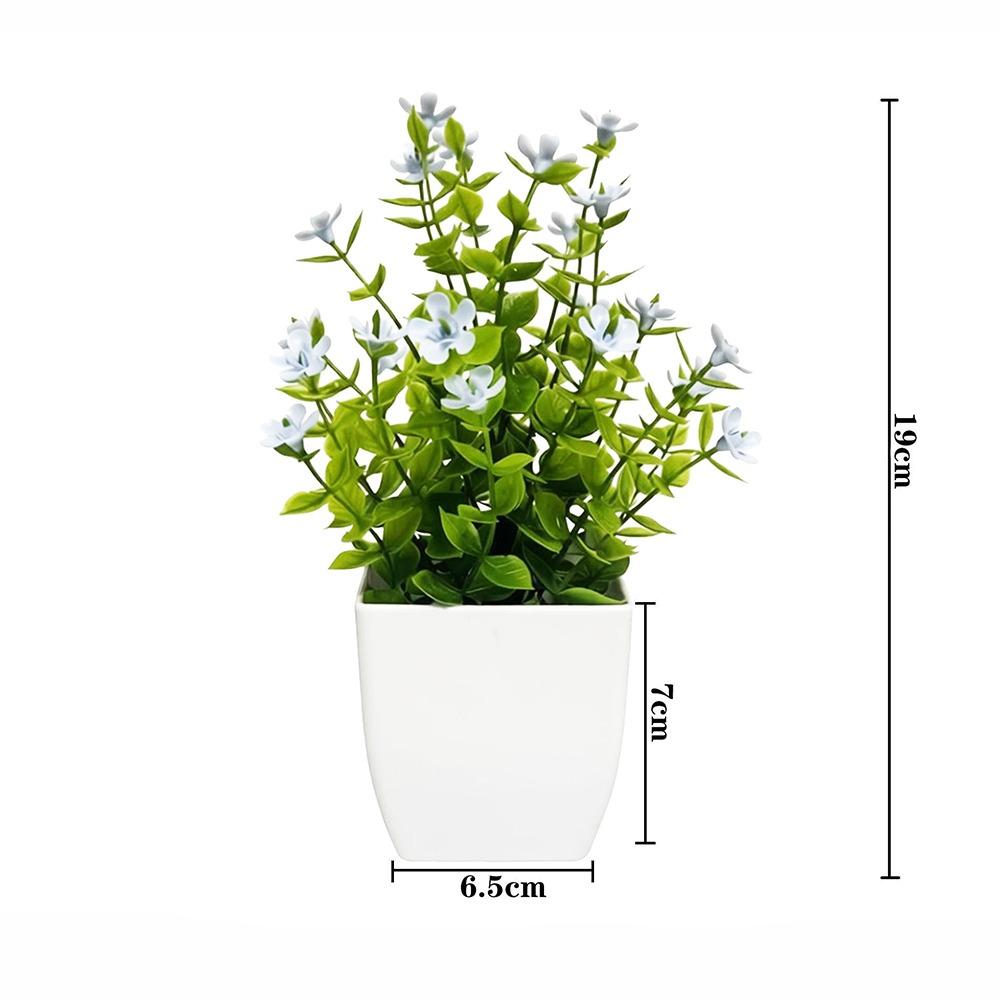 Multicolor Artificial Flower Potted Greenery Plant Eucalyptus Grass Potted Plant Ornaments Rose Lavender Mini Flower