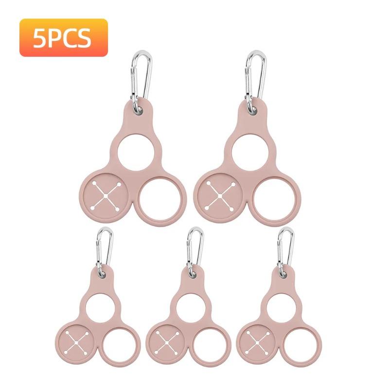 5pcs Silicone Water Bottle Buckle Water Bottle Holder 3 Holes Water Bottle Hanging Buckle Portable Beverage Container Holder