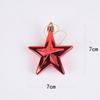 6Pcs/Set 7cm Christmas Tree Ornaments Plastic Glitter Mini Christmas Tree Five-pointed Star 6 Colors Xmas Hanging Ornaments