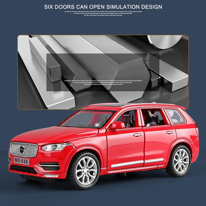 1/32 Scale XC90 Diecast Car Model Toy, Pull Back Toy Vehicle with Sound and Light for Kids Toddler Boys Girls Gift Collection