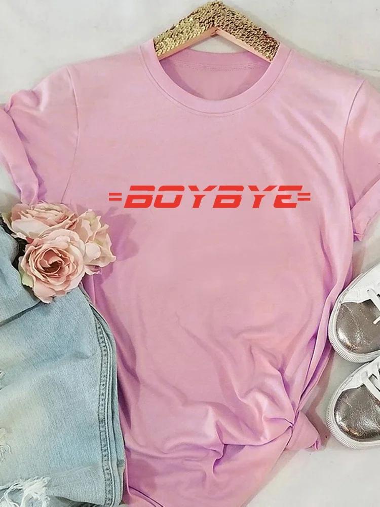 Boy Bye Red Letter Print Women T Shirt Short Sleeve O Neck Loose Women Tshirt Ladies Tee Shirt Tops Camisetas Mujer