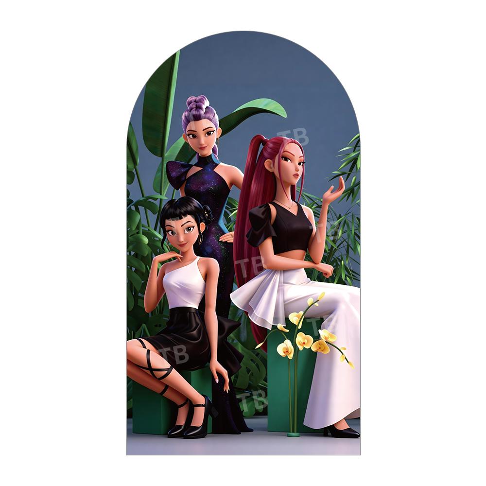 K-POP Demon Hunter Arch Backdrop Cover Girls Birthday Party Decoration Baby Shower Cool Stage Kids Photography Background Wall