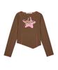 LARTIGENT L6 Overlock Unbalance Sleeve Tee(Brown)