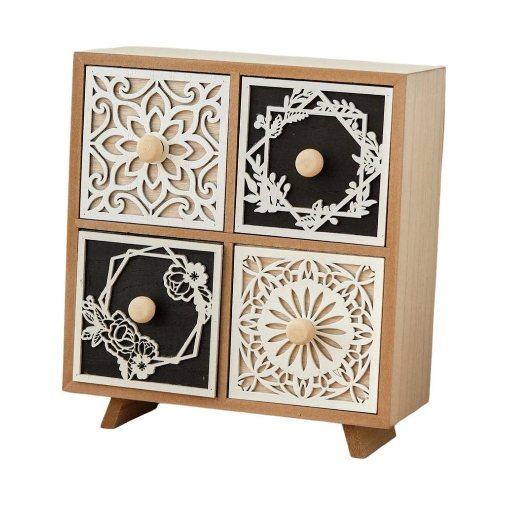 Wooden Desk Drawer Organizer,Versatile,with 4 Drawers,Tabletop Storage Organization Storage Box Cabinet for Dresser,Countertop