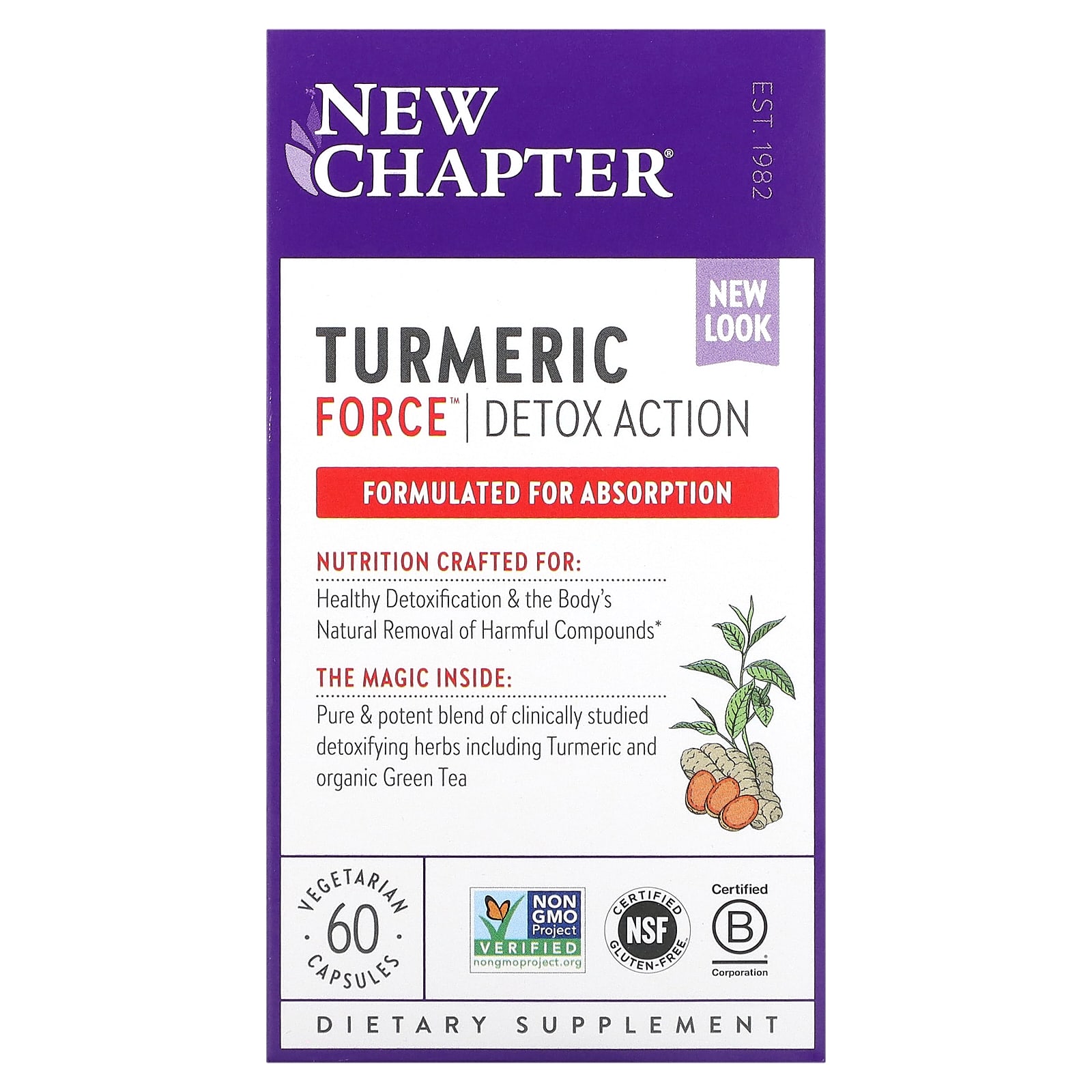 

New Chapter, Turmeric Force, Detox Action, 60 Veggie Capsules