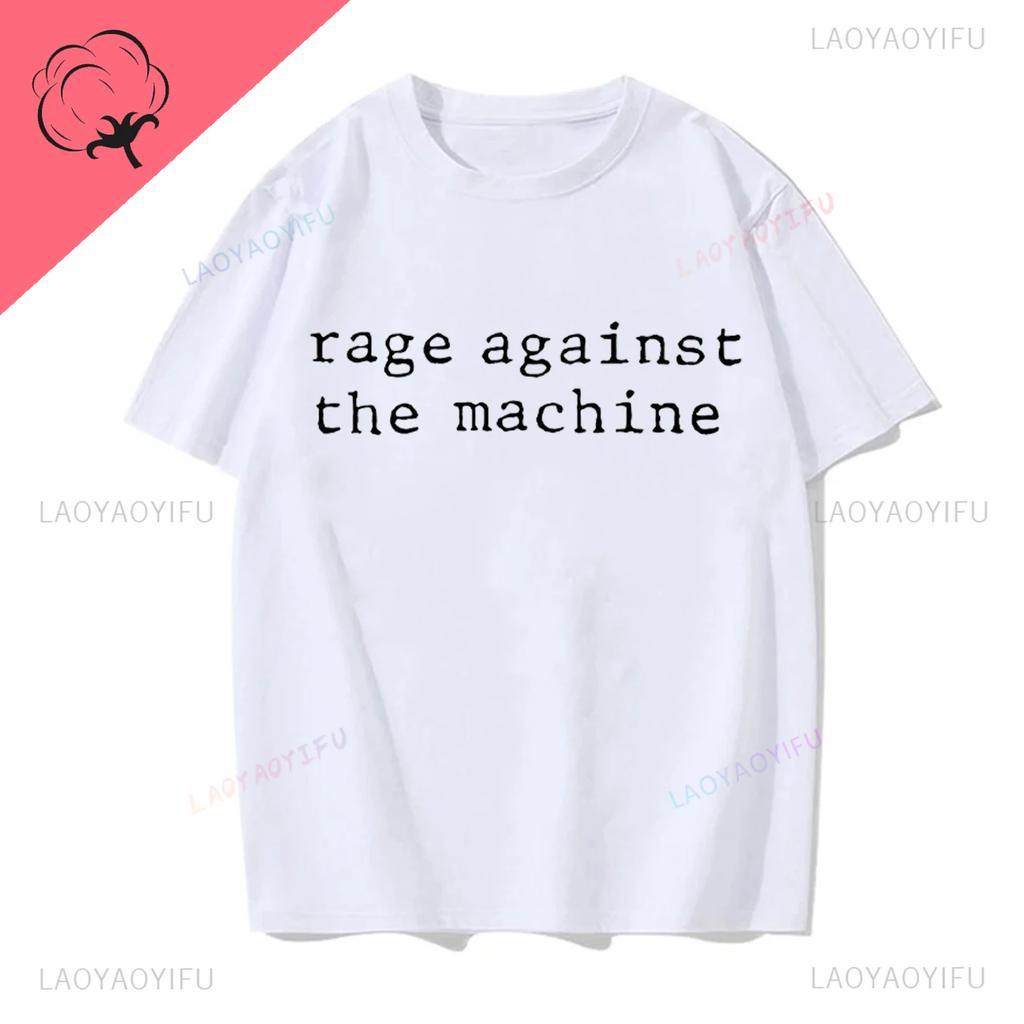 Rage Against The Machine Buchstaben T-Shirts RATM Rap Metal Rock Liebhaber Hipster Streetwear Premium Sommer Rundhals Hipster T-Shirt