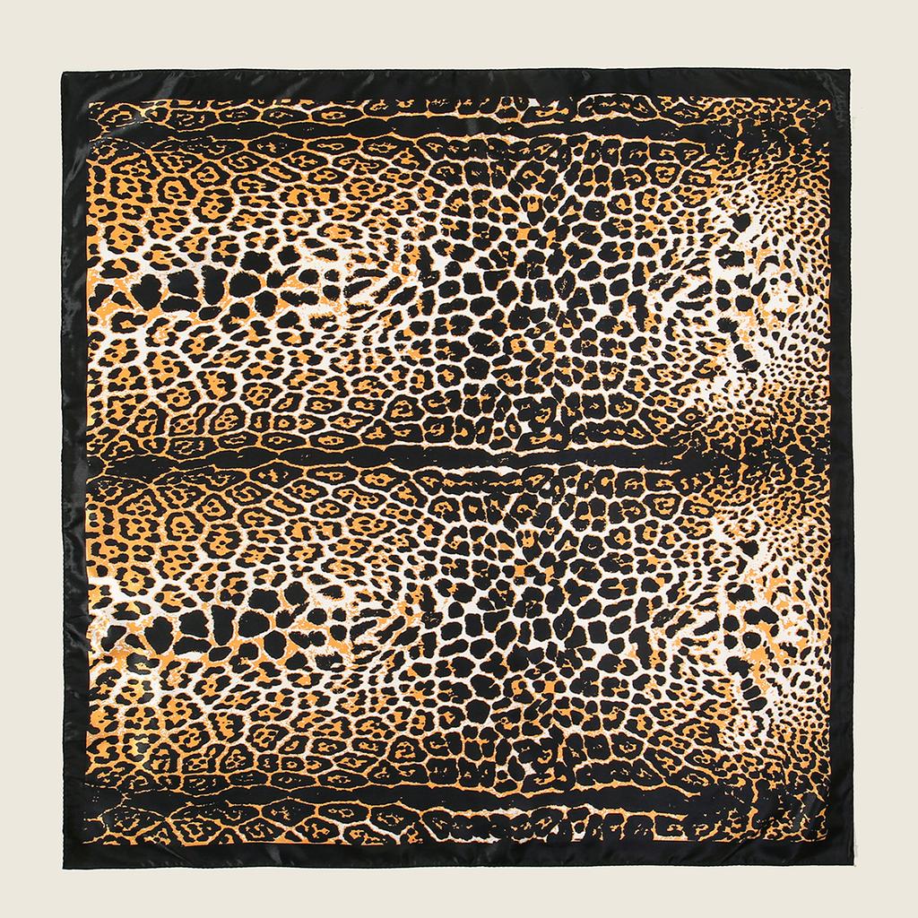 Leopard Print Silk Scarf Wrap For Designer Luxury  Kerchief Neck HeadHair Scarves Bandana Handkerchief Headscarf 90X90Cm