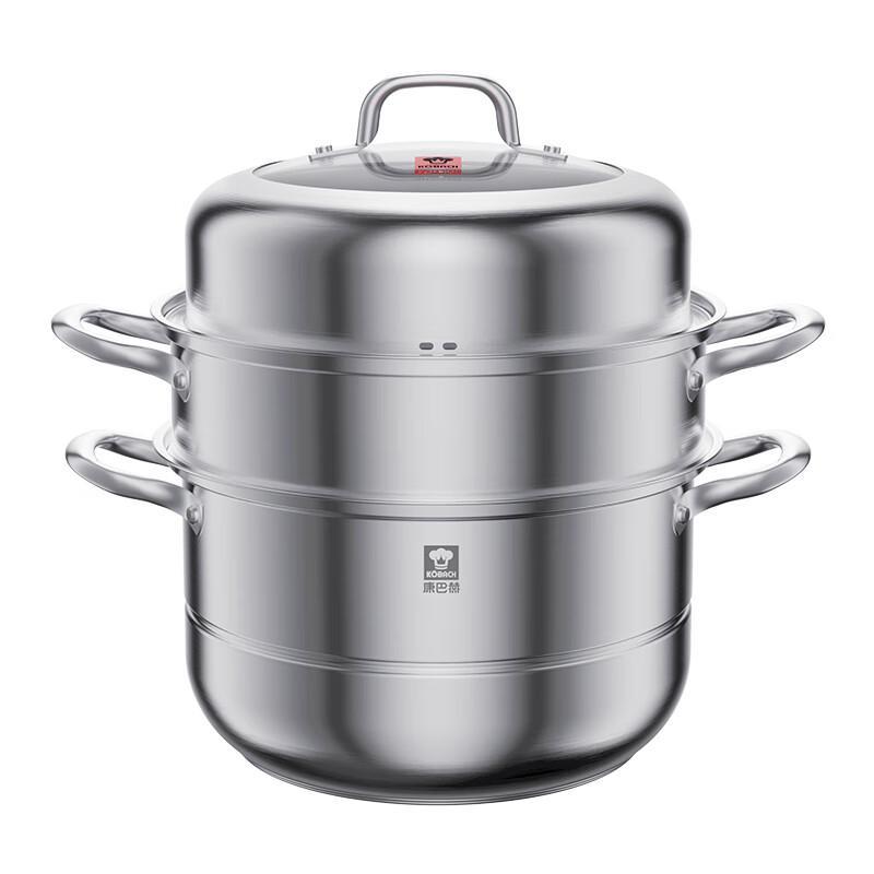 KOBACH 28cm 3-Layer Stainless Steel Steamer Pot