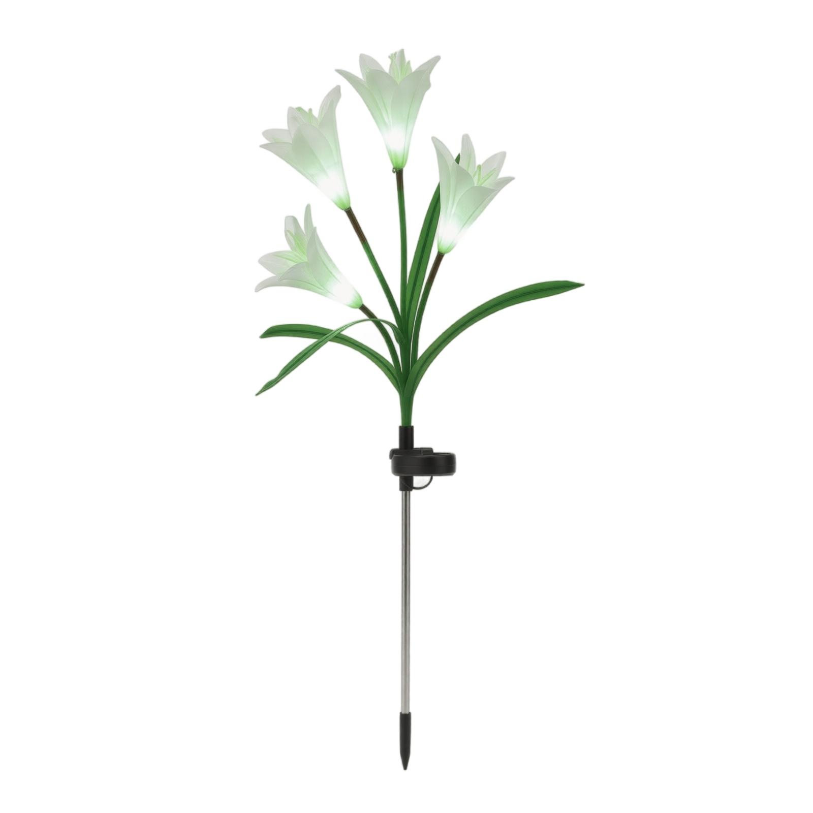 

Solar Powered Artificial Flower Lights Outdoor Garden Stake Lights with Multiple LED Flowers for Patio Yard Pathway Decoration one size белый